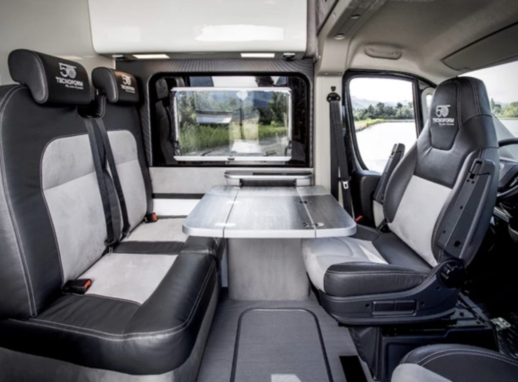 Fiat Ducato Camper seating area with table