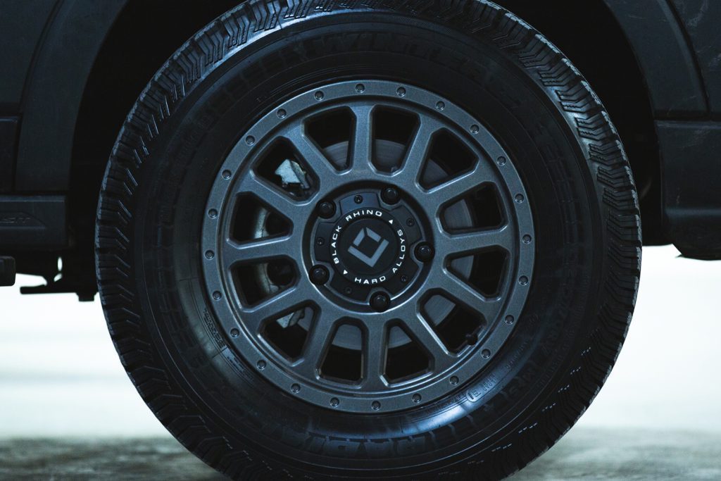 Outside Van custom tyres, black and rugged