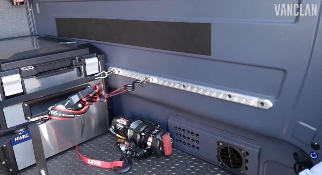 Winch inside the outside van campers