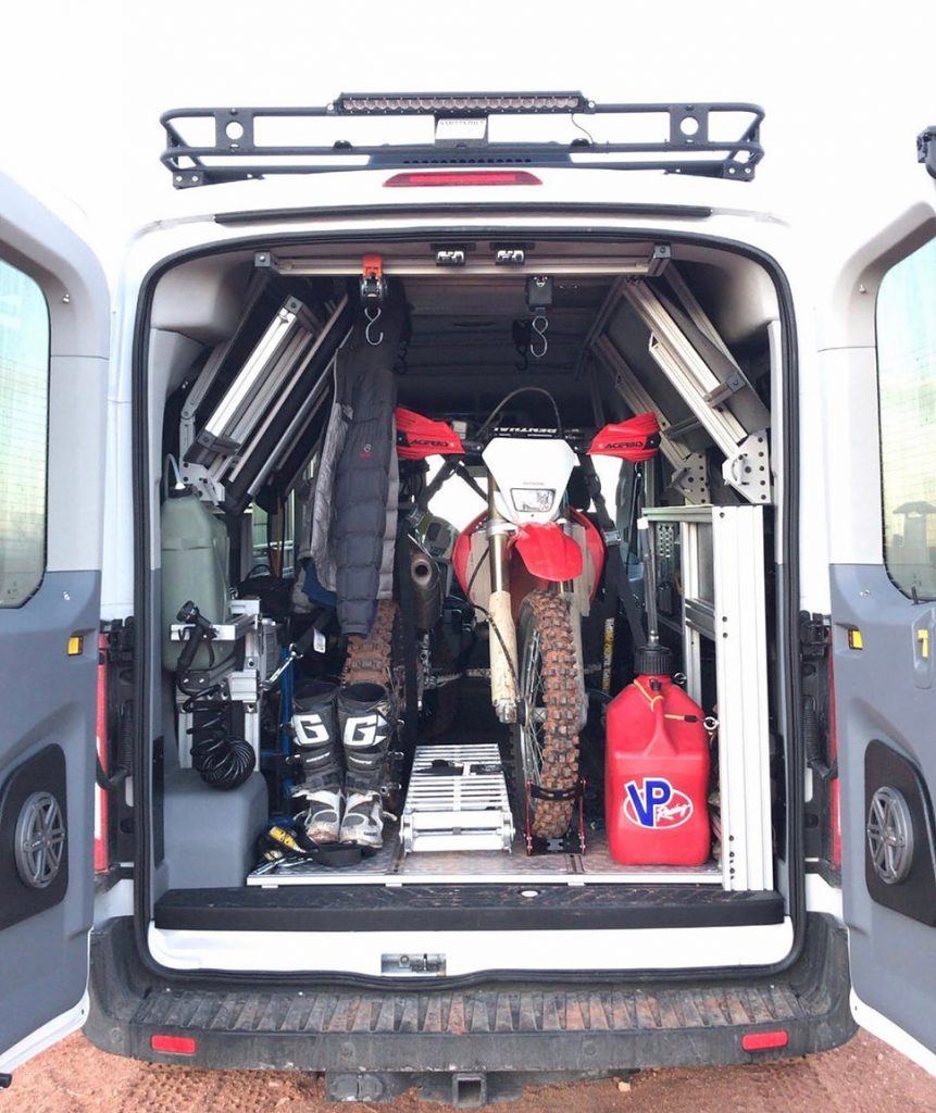 Van DO It full of gear, showing how much you can fit in the vehicle
