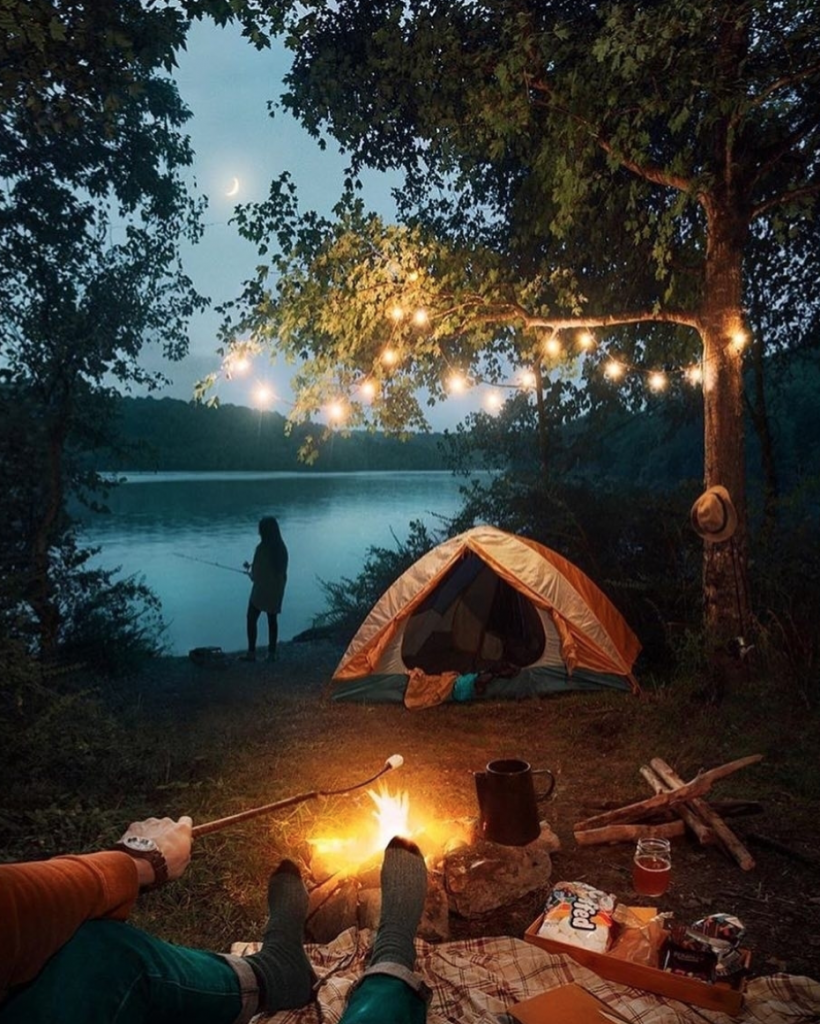 travel in a van - campfire