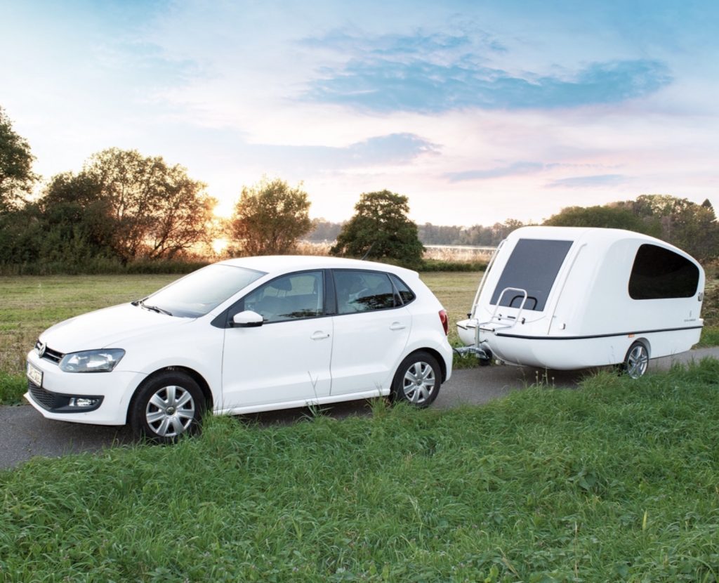 Amphibious camper - being towed