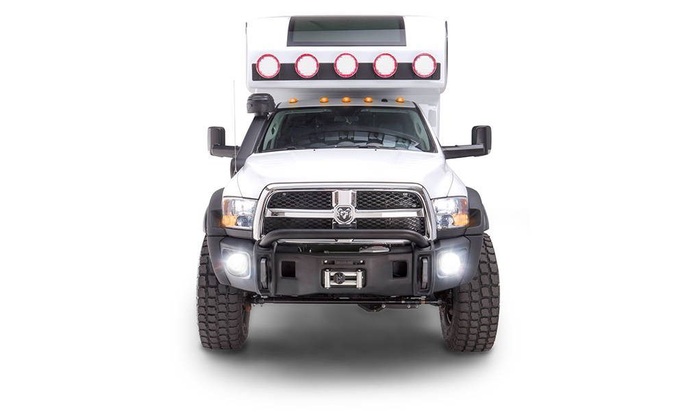 Global X Camper - Front profile of truck exterior.