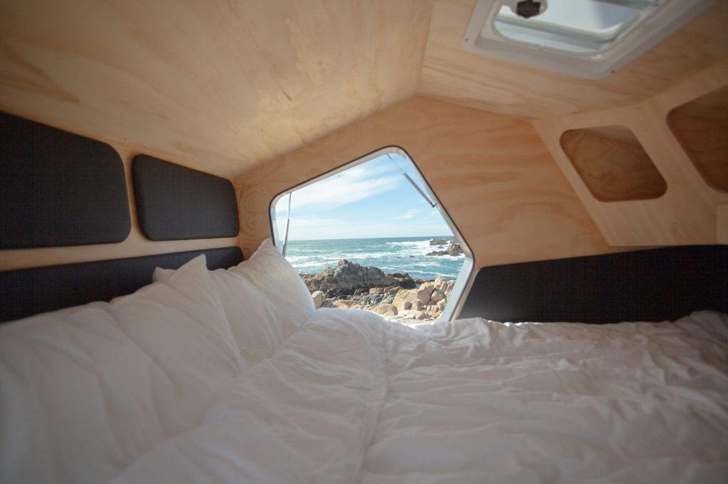 Best Teardrop Trailers - futuristic sleeping pod inside the Polydrop Trailer