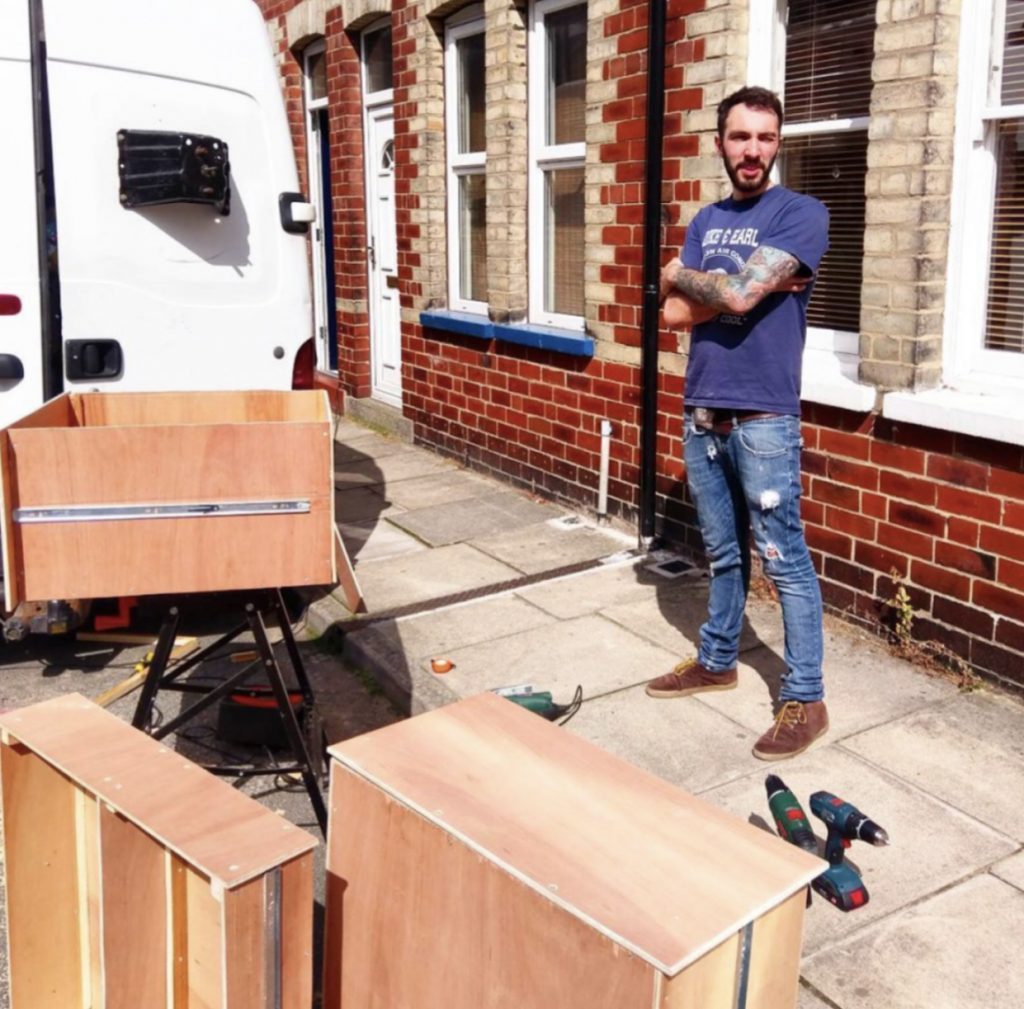 Building the drawers.