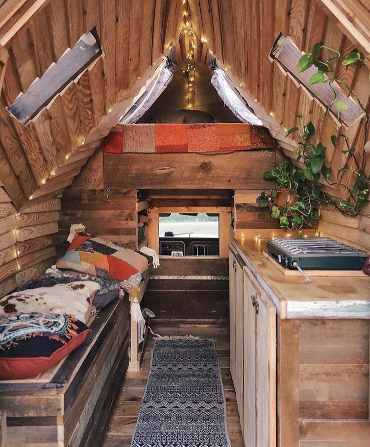 Rustic truck cabin interior.