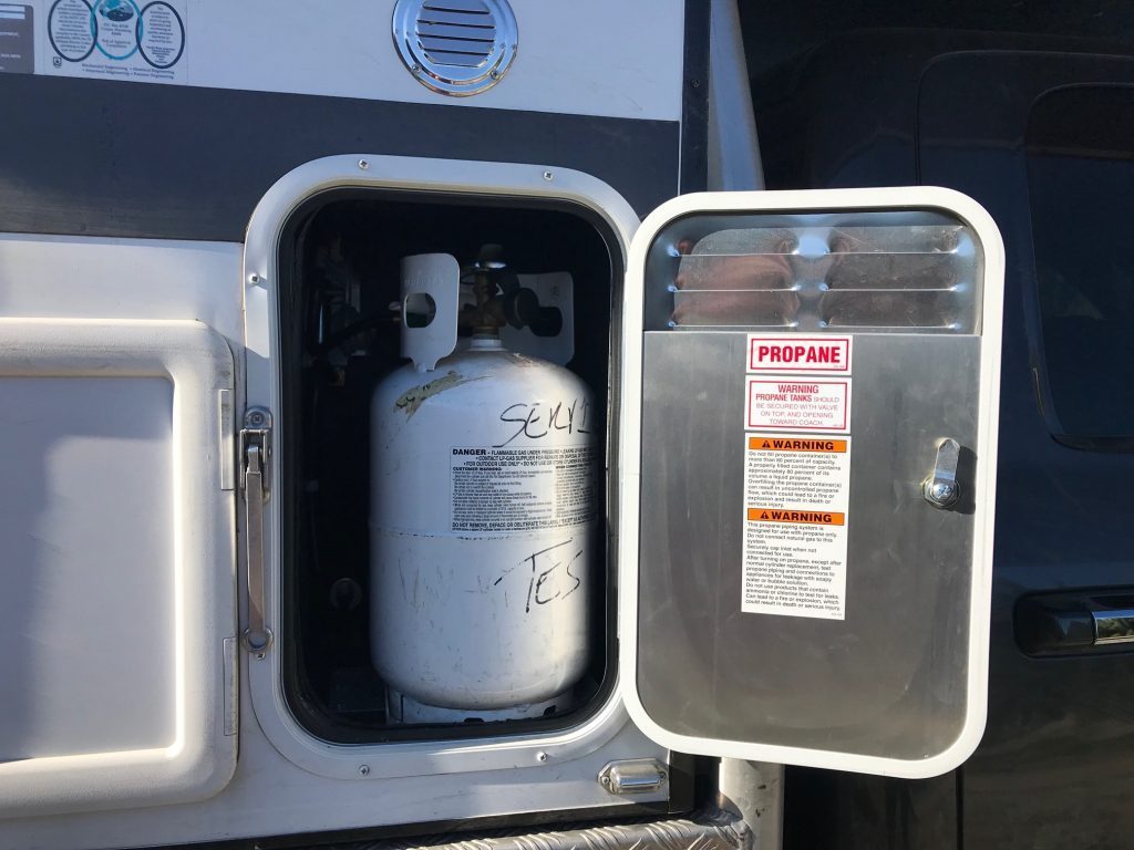Gas canisters in these pop up truck campers