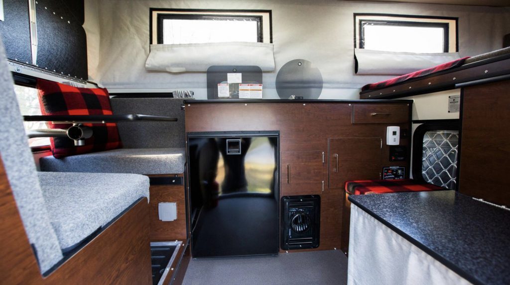 Living in a four wheel camper- interior of camper
