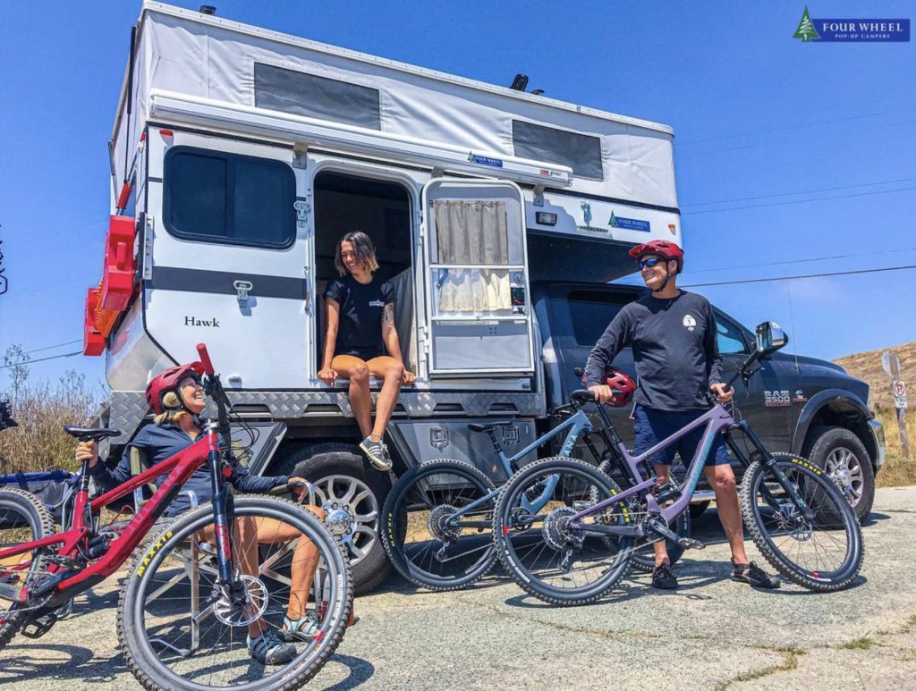 Four wheel camper and mountain bikes