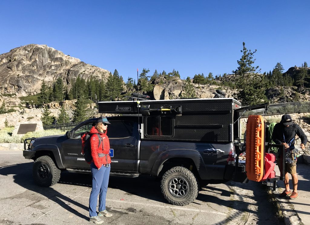 The new camper being put through its paces by climbers