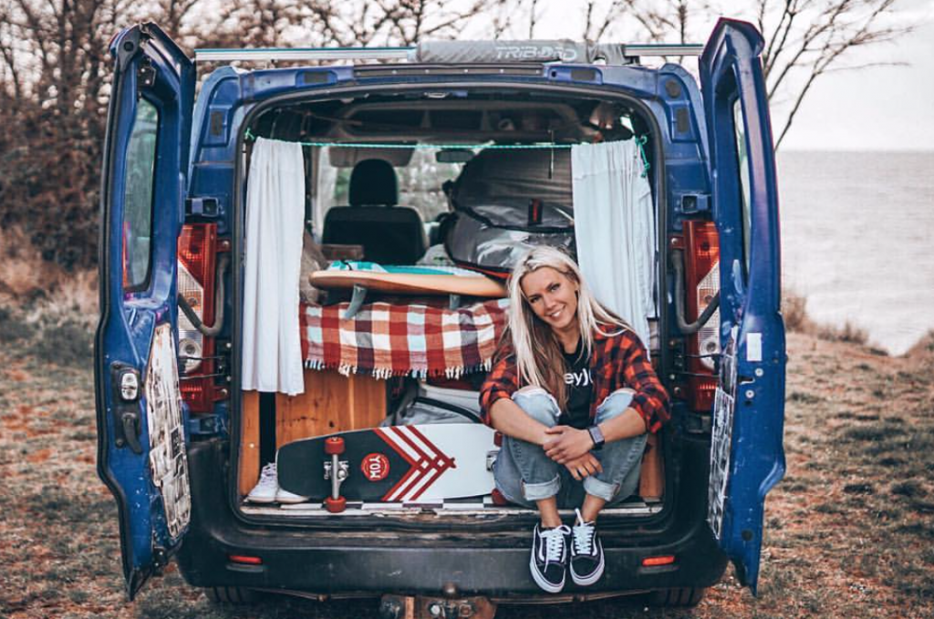 vanlifers - sitting in the back of the van