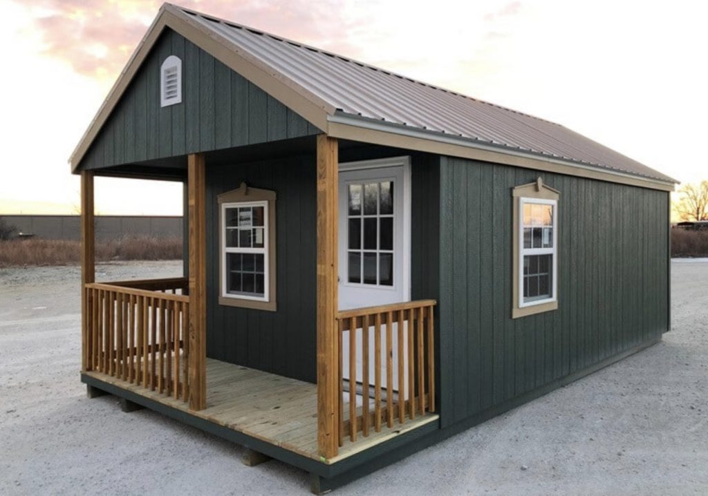 Green Shed with deck