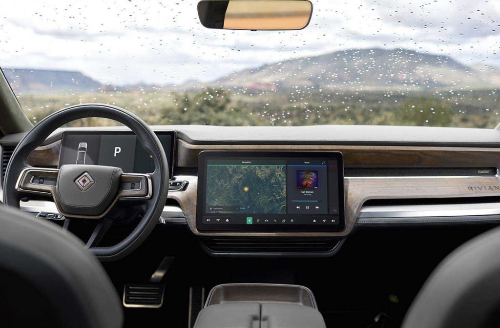 inside and dashboard of truck