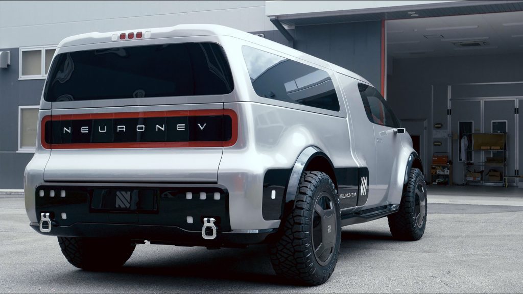 Rear of the Neuron EV Electric Truck in the daytime