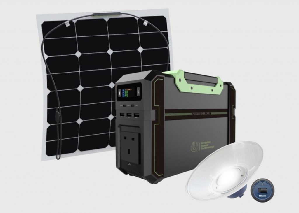 PPT powerpack and solar charging kit with usb lamp