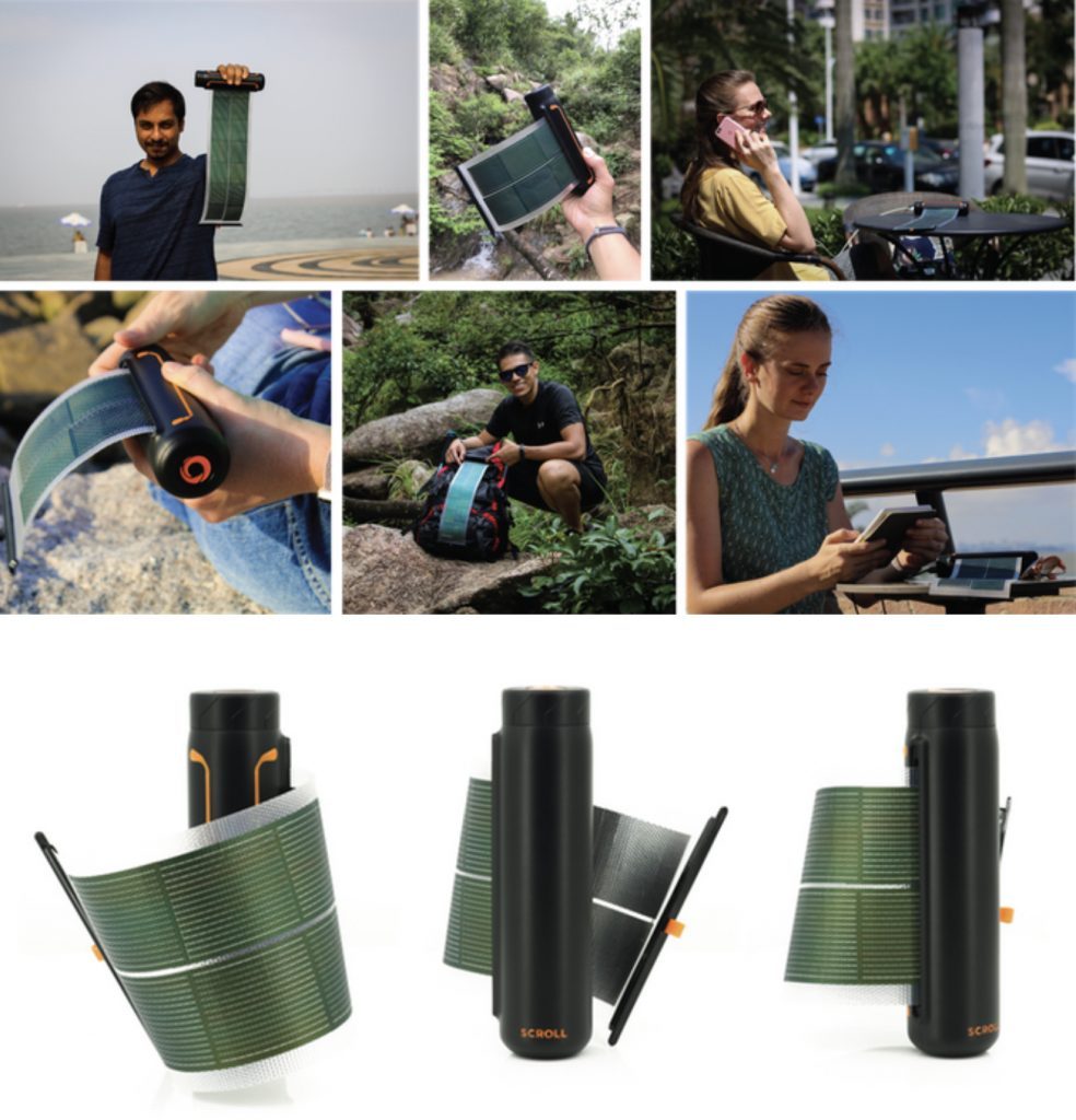 Various images of SOUL solar scroll in use