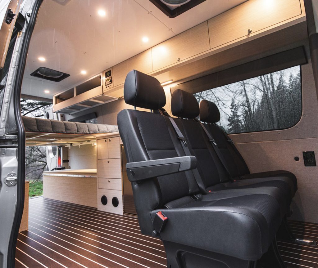 Outside Van sprinter conversion interior