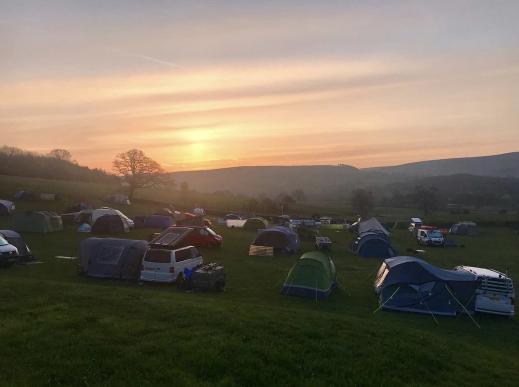 Campsite at sunset