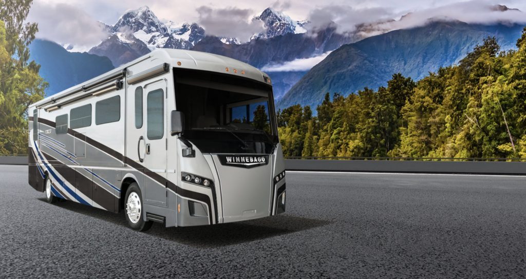 Best RVs- Winnebago Forza exterior infront of mountains