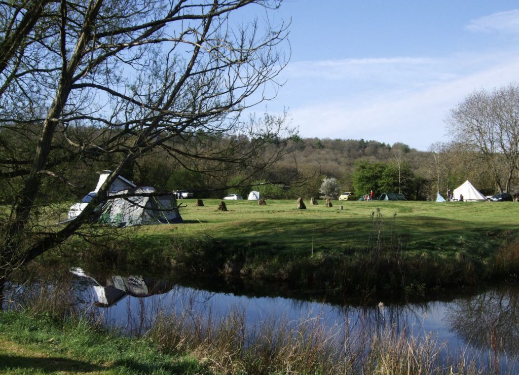 Campsite overlooking river