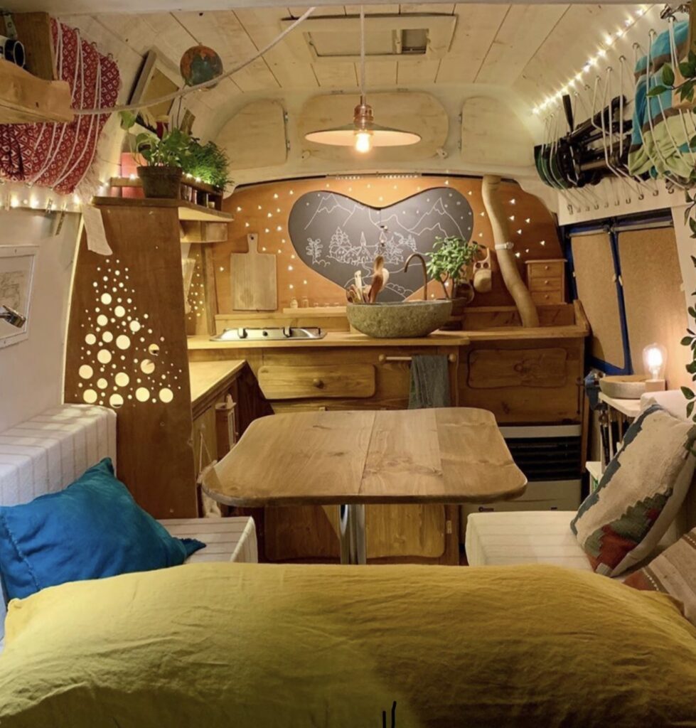 Heart bulkhead campervan interior