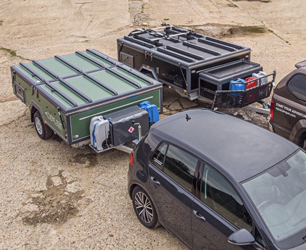 Pop up trailer packed down.