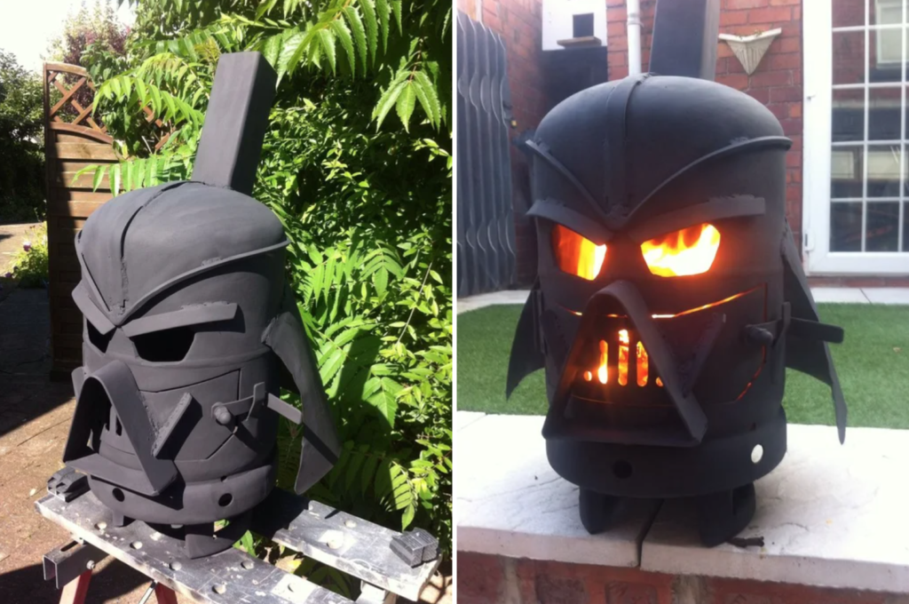 van wood stove - Gas bottle designed in the shape of Darth Vaders head.