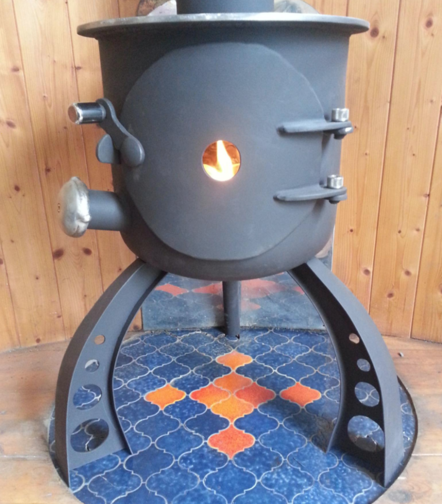 van wood stove - Gas bottle converted stove