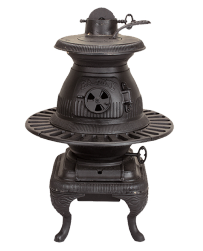 Pot belly iron stove