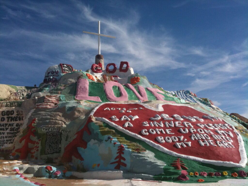 Salvation mountain in Slab City