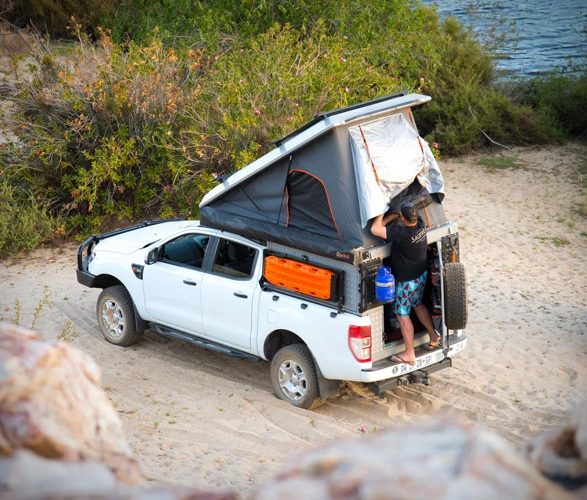 Pop Top Truck Camper - aerial view