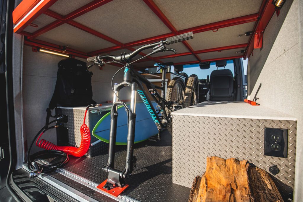 Garage area with bike