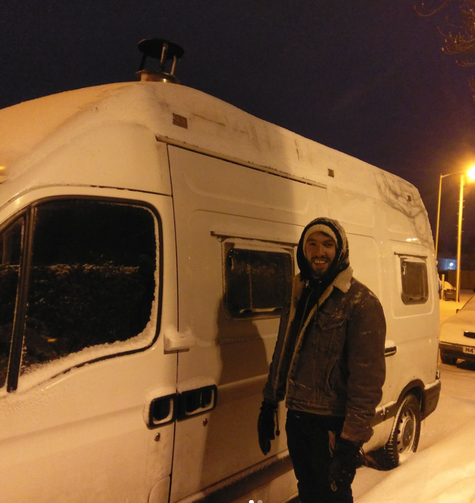 Stealth camping in the snow