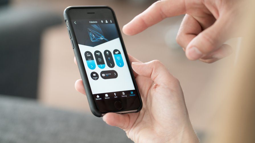 The smartphone app used to control the MBAC inside this Mercedes Campervan