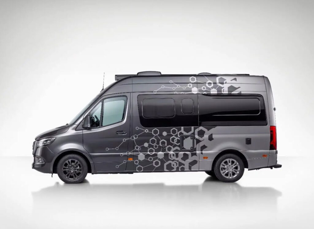 Mercedes Campervan - Sprinter Connected Home with MBAC technology built in. Hexagonal side decals