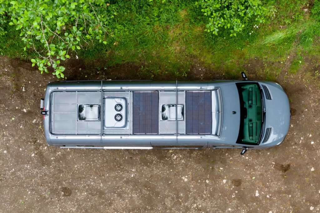 Birdseye shot of Outside Van custom sprinter conversion