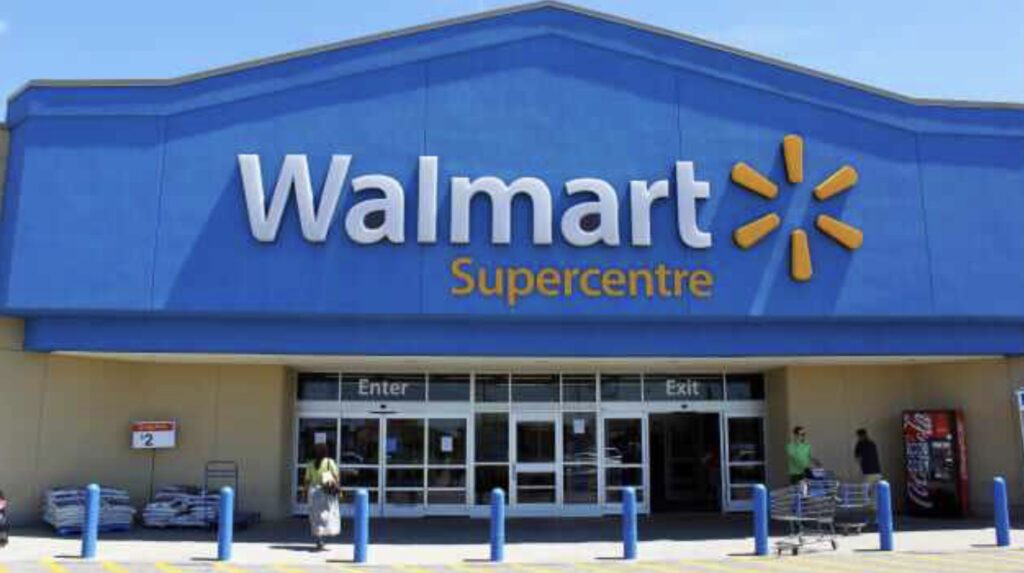 Front of a walmart store