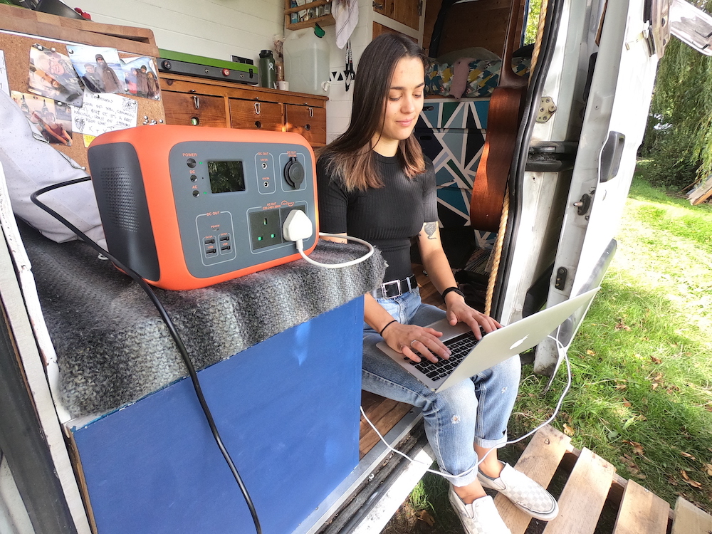 Rose working on the Poweroak Bluetti AC50